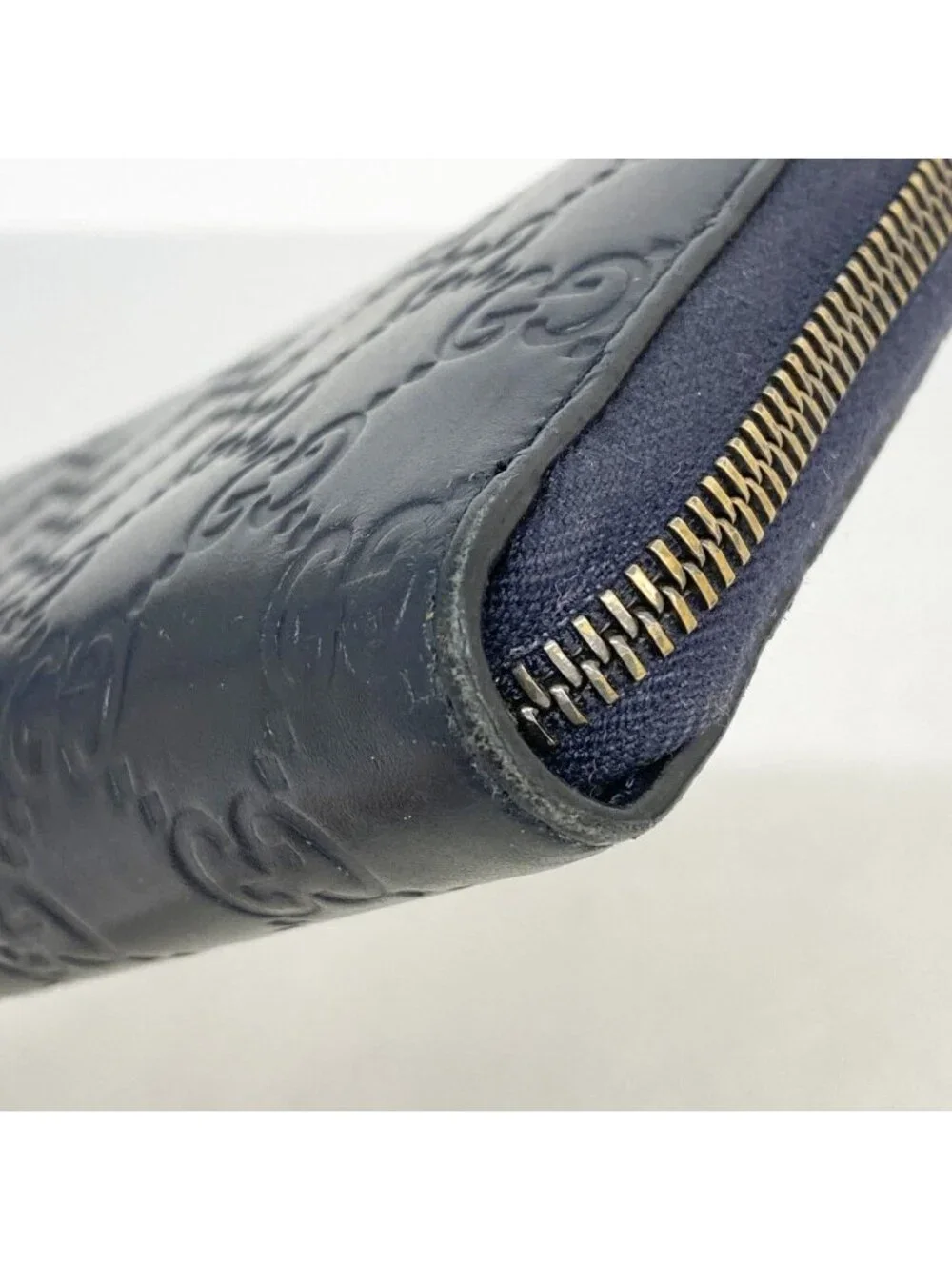 ★SOLD★ Gucci Wallet Guccissima Leather Navy Silver - Picture 5 of 8